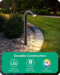 Outdoor Landscape Lighting LED 12V Low Voltage ALP22 6-Pack 3W 3000K 200LM LED Landscape Candy Cane Pathway Light Package, 12V Low Voltage Modern Path Lights