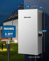 Outdoor Landscape Lighting LED 12V Low Voltage TSWZ300 300W AC 3 Zone Digital Smart Wi-Fi 2.4Ghz 12V/14V Independent Outputs, Low Voltage Stainless Steel Outdoor Transformer with Photocell & Timer