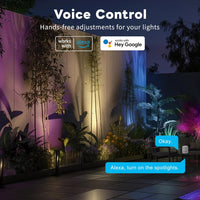 Outdoor Landscape Lighting LED 12V Low Voltage ALSR04 RGB+2700K-5000K LED Landscape Spotlights Package, 5W Low Voltage 12V Cast Aluminum Directional Outdoor Landscape Lighting IP65 Waterproof