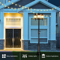 Outdoor Landscape Lighting LED 12V Low Voltage PLH01 Classic Black or White Aluminum 3-Head Post Light 95