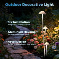Outdoor Landscape Lighting LED 12V Low Voltage ALP70 DC24V Set of 3 White Mushroom Aluminum 3000K Warm White Integrated LED Low Voltage Path Light with Transformer Included