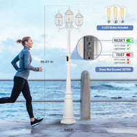 Outdoor Landscape Lighting LED 12V Low Voltage PLH01 Classic Black or White Aluminum 3-Head Post Light 95