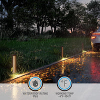 Outdoor Landscape Lighting LED 12V Low Voltage ALP54 Low Voltage Pathway Lights Package Arc-Shaped Oil-Rubbed Bronze Cast Aluminum, 7W 5CCT 12V-24V AC/DC LED Walkway Lighting IP65 Waterproof