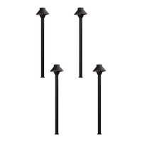 Outdoor Landscape Lighting LED 12V Low Voltage KL303 4x/8x/12x Package 12V AC/DC Aluminum Low Voltage Landscape Lighting Small Hat Mushroom Path Light 3W 2700K Bulb Black 4 Pack