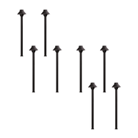 Outdoor Landscape Lighting LED 12V Low Voltage KL303 4x/8x/12x Package 12V AC/DC Aluminum Low Voltage Landscape Lighting Small Hat Mushroom Path Light 3W 2700K Bulb Black 8 Pack