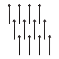 Outdoor Landscape Lighting LED 12V Low Voltage KL303 4x/8x/12x Package 12V AC/DC Aluminum Low Voltage Landscape Lighting Small Hat Mushroom Path Light 3W 2700K Bulb Black 12 Pack