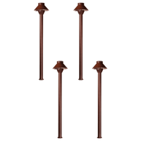 Outdoor Landscape Lighting LED 12V Low Voltage KL303 4x/8x/12x Package 12V AC/DC Aluminum Low Voltage Landscape Lighting Small Hat Mushroom Path Light 3W 2700K Bulb Brown 4 Pack