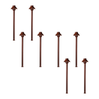 Outdoor Landscape Lighting LED 12V Low Voltage KL303 4x/8x/12x Package 12V AC/DC Aluminum Low Voltage Landscape Lighting Small Hat Mushroom Path Light 3W 2700K Bulb Brown 8 Pack