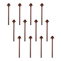 Outdoor Landscape Lighting LED 12V Low Voltage KL303 4x/8x/12x Package 12V AC/DC Aluminum Low Voltage Landscape Lighting Small Hat Mushroom Path Light 3W 2700K Bulb Brown 12 Pack