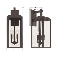 Outdoor Landscape Lighting LED 12V Low Voltage Byron 3 Light Outdoor Sconce 7.5