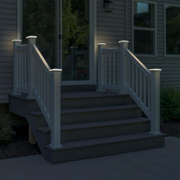 Outdoor Landscape Lighting LED 12V Low Voltage CPL03 Modern Flat-Top 12V AC/DC Low Voltage 3W 2700K/3000K 150 Lumens LED Post Cap Light for 3.5x3.5 or 4x4 Posts IP65 Waterproof