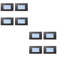 Outdoor Landscape Lighting LED 12V Low Voltage STA10 4x/8x/12x Package 3.5W 12V Low Voltage 3CCT Rectangular Waterproof Horizontal 3000K Warm White Integrated LED Aluminum Stair Step Light Fixture Dark Bronze 8 Pack