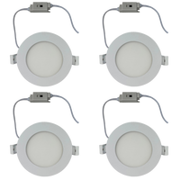 Outdoor Landscape Lighting LED 12V Low Voltage CB04 4x/8x/12x Package 10W 3CCT Round Slim 12V AC/DC LED Panel Puck Light Low Voltage Lighting Fixture White 4 Pack