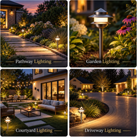 Outdoor Landscape Lighting LED 12V Low Voltage ALP73 LED Two-Tier Pagoda Solid Brass Pathway Lights Package – 12V Low Voltage Outdoor Landscape Path Lighting