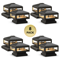 Outdoor Landscape Lighting LED 12V Low Voltage CPLA03 Modern 3000K 3W 12V AC Low Voltage Aluminum LED Post Cap Light for 4x4 or 6x6 8 Pack
