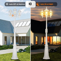 Outdoor Landscape Lighting LED 12V Low Voltage PLH01 Classic Black or White Aluminum 3-Head Post Light 95