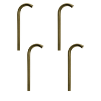 Outdoor Landscape Lighting LED 12V Low Voltage PLB21 4x/8x/12x Package Cast Brass 3W 3000K Warm White Integrated LED Cane Style Curved 12V Low Voltage Pathway Light Natural Brass 4 Pack