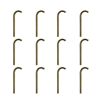 Outdoor Landscape Lighting LED 12V Low Voltage PLB21 4x/8x/12x Package Cast Brass 3W 3000K Warm White Integrated LED Cane Style Curved 12V Low Voltage Pathway Light Natural Brass 12 Pack