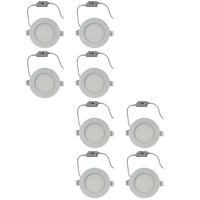 Outdoor Landscape Lighting LED 12V Low Voltage CB04 4x/8x/12x Package 10W 3CCT Round Slim 12V AC/DC LED Panel Puck Light Low Voltage Lighting Fixture White 8 Pack