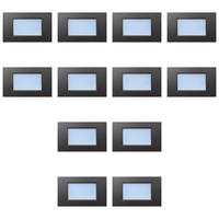 Outdoor Landscape Lighting LED 12V Low Voltage STA10 4x/8x/12x Package 3.5W 12V Low Voltage 3CCT Rectangular Waterproof Horizontal 3000K Warm White Integrated LED Aluminum Stair Step Light Fixture Dark Bronze 12 Pack