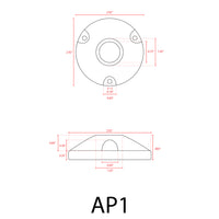 Outdoor Landscape Lighting LED 12V Low Voltage AP1 Aluminum Surface Mount Round Bracket for Landscape Lighting Fixture