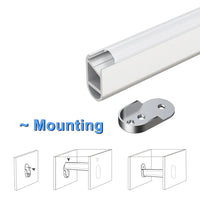 Outdoor Landscape Lighting LED 12V Low Voltage AP16F 8 ft Aluminum Channel Oval Wardrobe Hanging Rail Closet Rod 1.14″ (W) x 0.59″ (H) for LED Strip Lights | 10 Pack