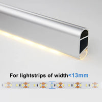 Outdoor Landscape Lighting LED 12V Low Voltage AP16F 8 ft Aluminum Channel Oval Wardrobe Hanging Rail Closet Rod 1.14″ (W) x 0.59″ (H) for LED Strip Lights | 10 Pack