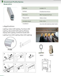 Outdoor Landscape Lighting LED 12V Low Voltage AP16F 8 ft Aluminum Channel Oval Wardrobe Hanging Rail Closet Rod 1.14″ (W) x 0.59″ (H) for LED Strip Lights | 10 Pack