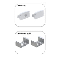 Outdoor Landscape Lighting LED 12V Low Voltage BN252 Rectangular Surface Mounted 8 ft Aluminum Channel 10 Pack for 0.43