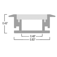 Outdoor Landscape Lighting LED 12V Low Voltage BN264 Rectangular Floor In-Ground Driveway Walkway 8 ft Aluminum Channel 0.83