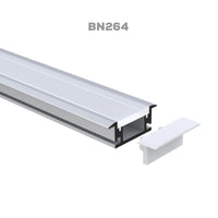 Outdoor Landscape Lighting LED 12V Low Voltage BN264 Rectangular Floor In-Ground Driveway Walkway 8 ft Aluminum Channel 0.83