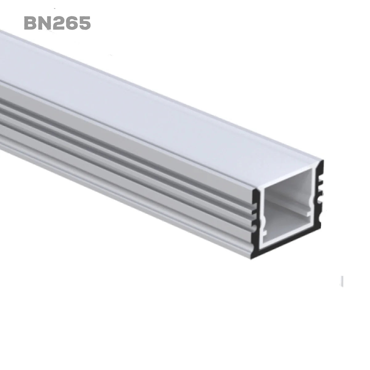 Outdoor Landscape Lighting LED 12V Low Voltage BN265 Square Surface-Mount 8 ft Aluminum Channel 0.71" x 0.51" 10 Pack LED Strip Light Cover End Caps Waterproof IP65
