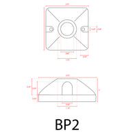Outdoor Landscape Lighting LED 12V Low Voltage BP2 Brass Tree Mount Rectangular Bracket for Landscape Lighting Fixture