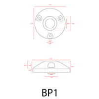 Outdoor Landscape Lighting LED 12V Low Voltage BP1 Brass Surface Mount Round Bracket for Landscape Lighting Fixture