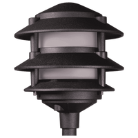 Outdoor Landscape Lighting LED 12V Low Voltage CDPA72 4x/8x/12x Package Black 12V AC/DC Aluminum 12V Low Voltage Landscape Lighting 3 Tier Pagoda Path Light 3W 3000K G4 Bulb