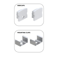 Outdoor Landscape Lighting LED 12V Low Voltage BN253 Square Surface Mounted 8 ft Aluminum Channel 10 Pack for 0.49
