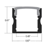 Outdoor Landscape Lighting LED 12V Low Voltage BN253 Square Surface Mounted 8 ft Aluminum Channel 10 Pack for 0.49