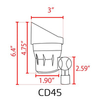 Outdoor Landscape Lighting LED 12V Low Voltage CD45 4x/8x/12x Package Black 3000K Warm White Integrated LED 12V Low Voltage Directional Up Light Outdoor Aluminum Spotlight