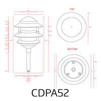 Outdoor Landscape Lighting LED 12V Low Voltage CDPA52 3W 12V AC/DC 3000K Warm White Integrated LED Aluminum Low Voltage Landscape Lighting 3 Tier Pagoda Path Light