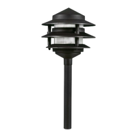 Outdoor Landscape Lighting LED 12V Low Voltage CDPA72 Black/Brown 12V AC/DC Low Voltage Landscape Lighting 3 Tier Pagoda Aluminum Path Light