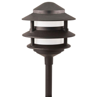 Outdoor Landscape Lighting LED 12V Low Voltage CDPA72 Black/Brown 12V AC/DC Low Voltage Landscape Lighting 3 Tier Pagoda Aluminum Path Light