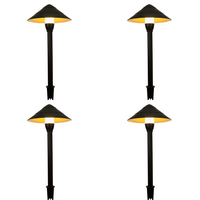 Outdoor Landscape Lighting LED 12V Low Voltage CDPA65 4x/8x/12x Package 3W Beaded Swivel Hat 3000K Warm White Integrated LED 12V Low Voltage Aluminum Path Light Black 4 Pack