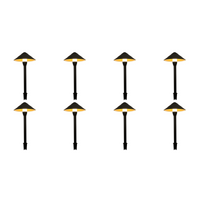 Outdoor Landscape Lighting LED 12V Low Voltage CDPA65 4x/8x/12x Package 3W Beaded Swivel Hat 3000K Warm White Integrated LED 12V Low Voltage Aluminum Path Light Black 8 Pack