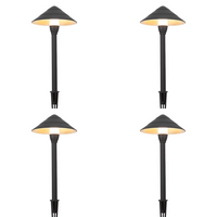 Outdoor Landscape Lighting LED 12V Low Voltage CDPA65 4x/8x/12x Package 3W Beaded Swivel Hat 3000K Warm White Integrated LED 12V Low Voltage Aluminum Path Light Bronze 4 Pack