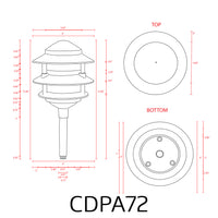 Outdoor Landscape Lighting LED 12V Low Voltage CDPA72 Black/Brown 12V AC/DC Low Voltage Landscape Lighting 3 Tier Pagoda Aluminum Path Light