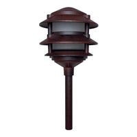 Outdoor Landscape Lighting LED 12V Low Voltage CDPA72 Black/Brown 12V AC/DC Low Voltage Landscape Lighting 3 Tier Pagoda Aluminum Path Light