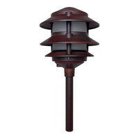 Outdoor Landscape Lighting LED 12V Low Voltage CDPA72 Black/Brown 12V AC/DC Low Voltage Landscape Lighting 3 Tier Pagoda Aluminum Path Light Brown