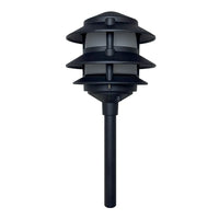 Outdoor Landscape Lighting LED 12V Low Voltage CDPA72 Black/Brown 12V AC/DC Low Voltage Landscape Lighting 3 Tier Pagoda Aluminum Path Light Black