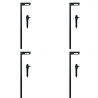 Outdoor Landscape Lighting LED 12V Low Voltage CDPA74 4x/8x/12x Package 7W 3000K Heavy Duty Black L-Shape Cast Aluminum 12V Low Voltage LED Outdoor Landscape Path Light 4 Pack