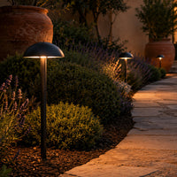 Outdoor Landscape Lighting LED 12V Low Voltage CDPA80 4x/8x/12x Package 5W 12V-24V AC/DC Low Voltage Dome-shaped Umbrella Hat 3000K Warm White Integrated LED Aluminum Path Light